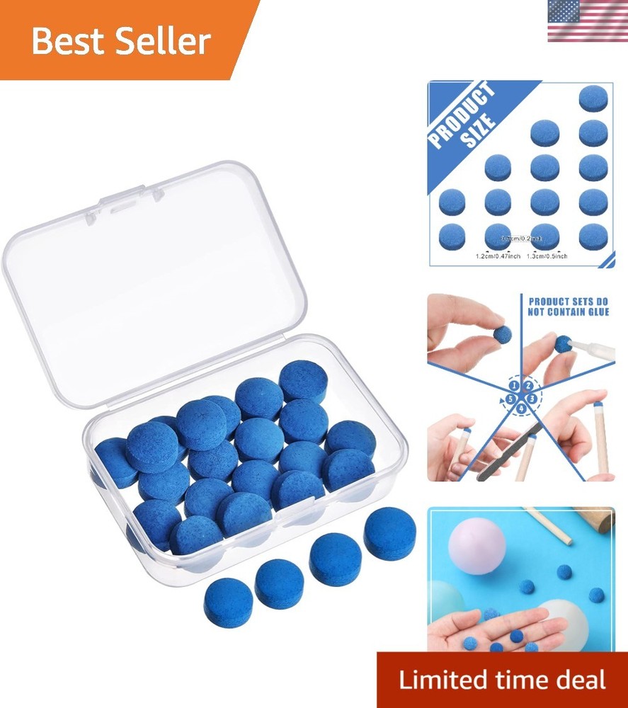 High-Density 20 Pcs Pool Cue Tips with Convenient Storage Box for Players