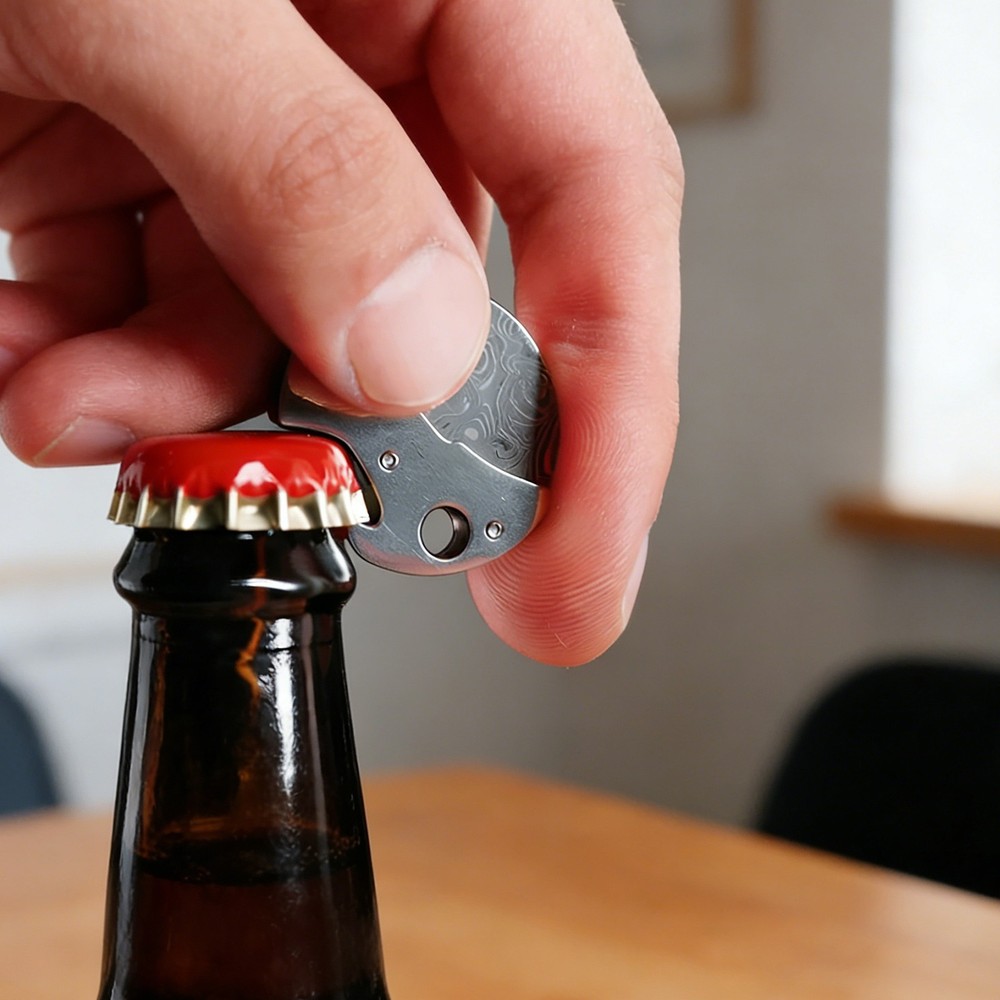 Mini Titanium Bottle Opener EDC Cutter Keychain Multitool for Camping Daily Use