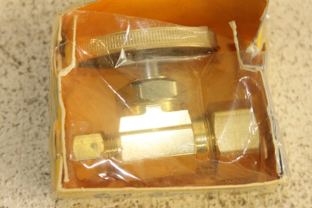 Four Polished Brass Straight Compression Valves