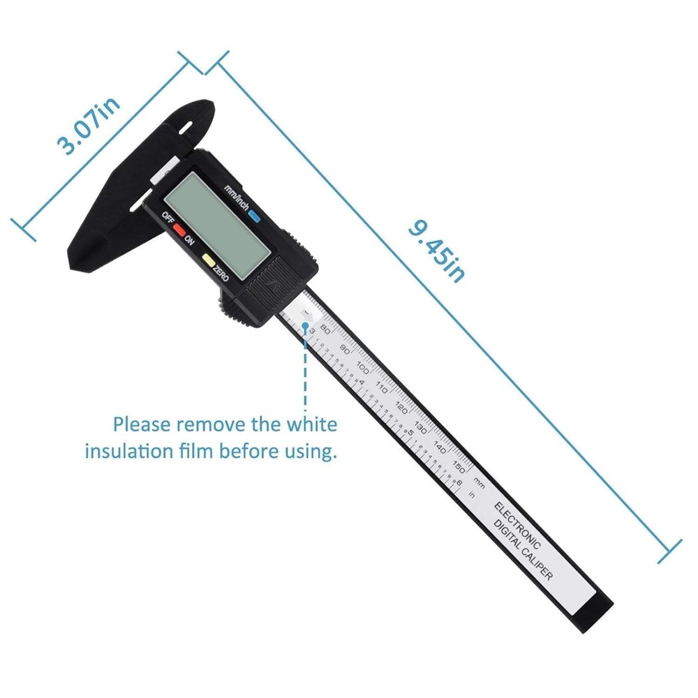 Accurate 0-6” Digital Caliper with Zero Setting & Large Display for Easy Use