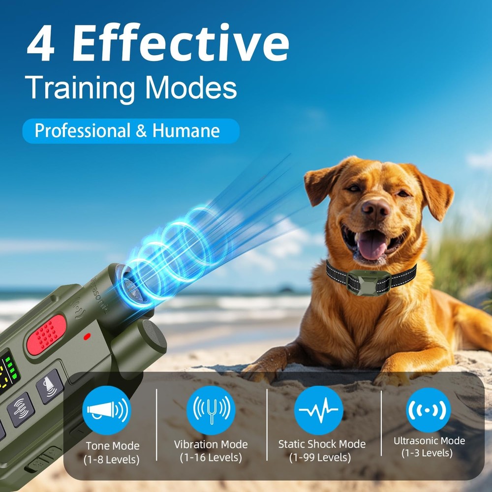 Dogs Training Collar 1968FT Dog Training Collar with Remote, IP67 Waterproof ...