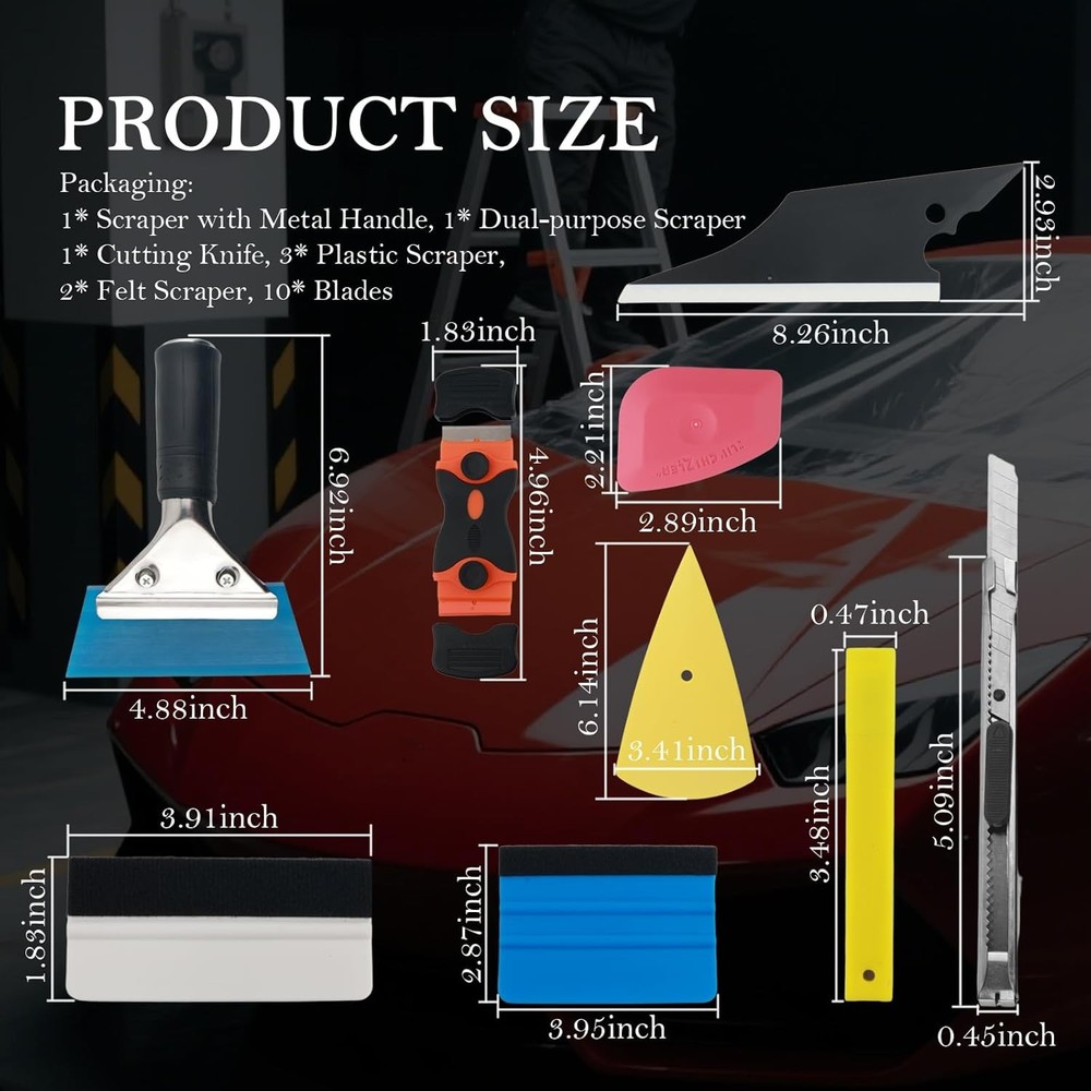 18PCS Window Tint Car Kit,Multi-Function Kit Includes...