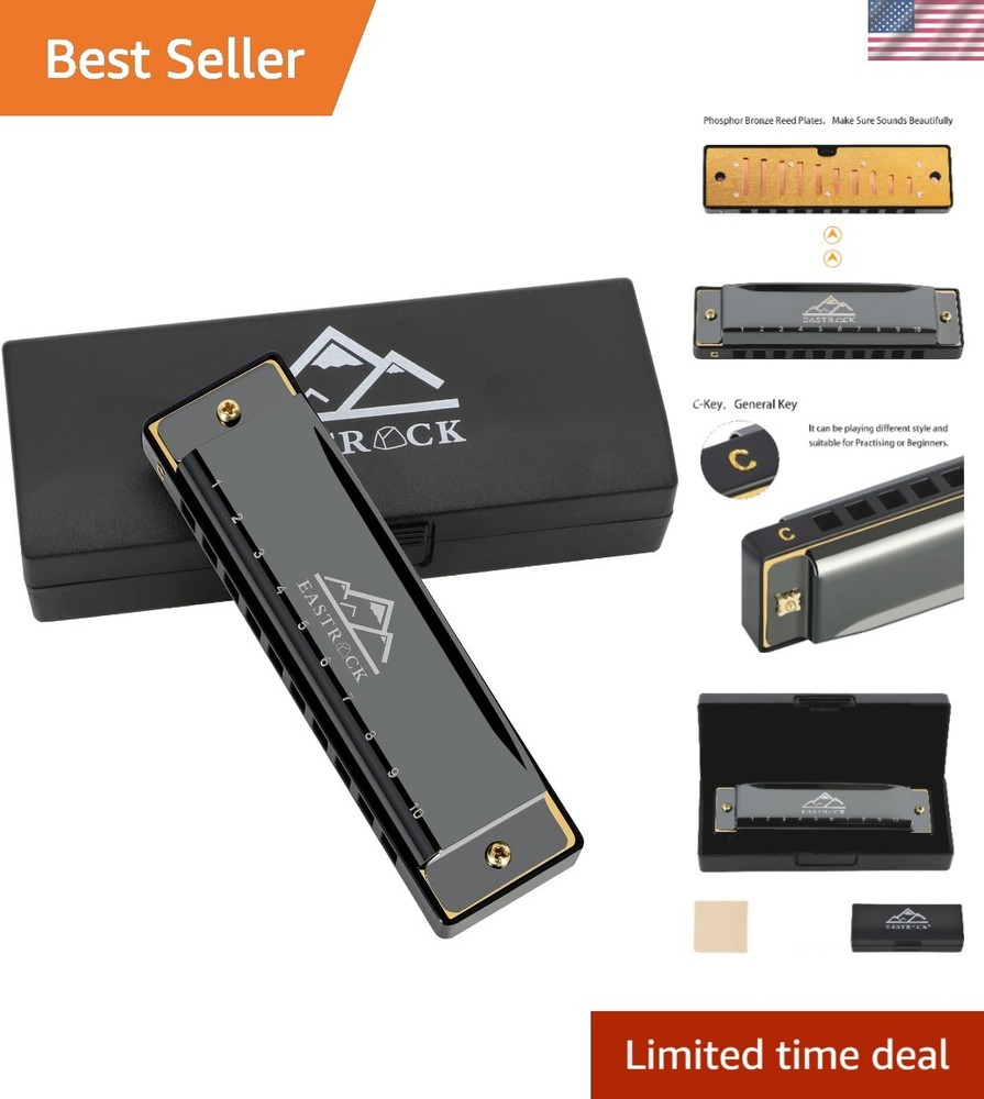 Key of C Diatonic Harmonica - Complete Set with Protective Case for Easy Playing