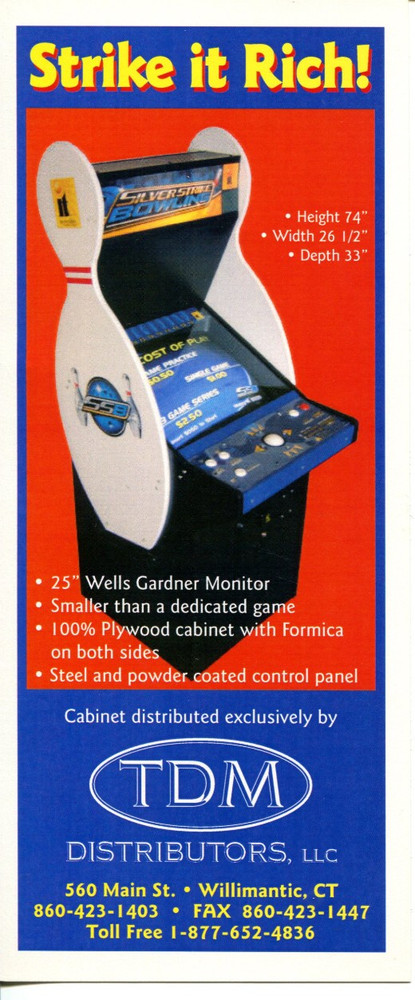 Silver Strike Bowling Video Arcade Flyer / Brochure / Ad - Excellent