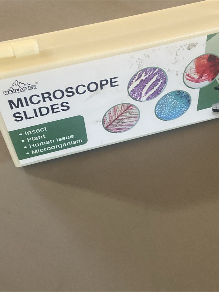 Maxlapter 49 Microscope prepared slides Insect Plant Human Microorganisms