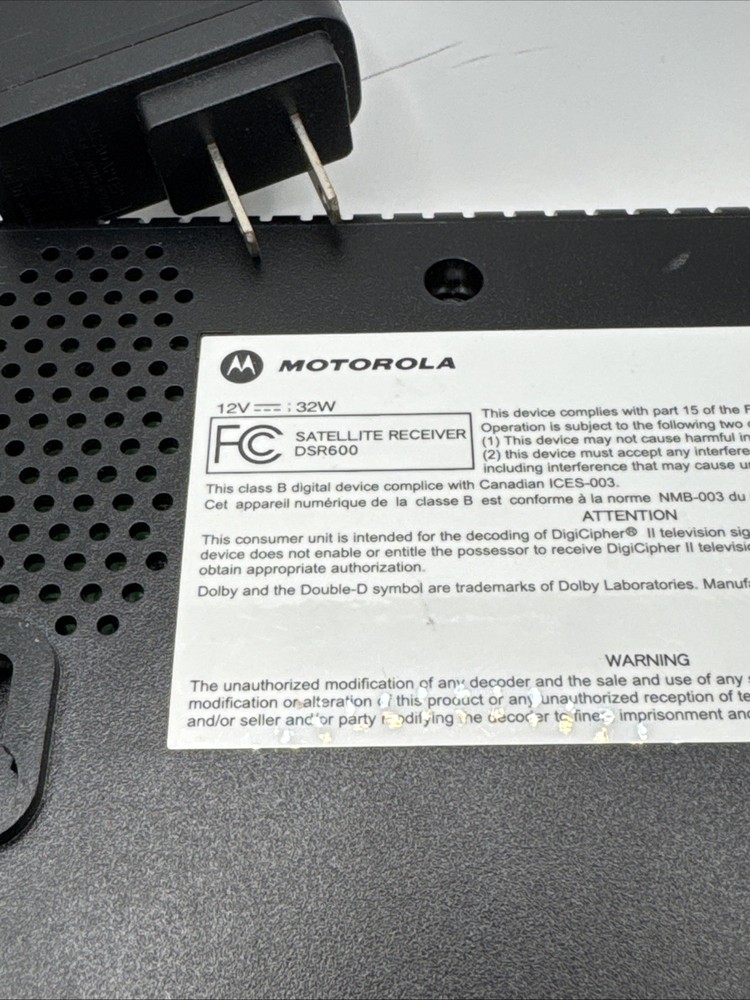 Motorola Satellite Receiver HDDSR 600 READ