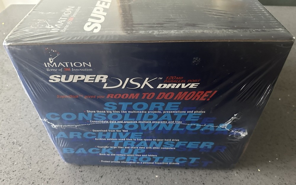 Vintage 3M Imation Super Disk 120MB Parallel Port SuperDisk Drive Sealed