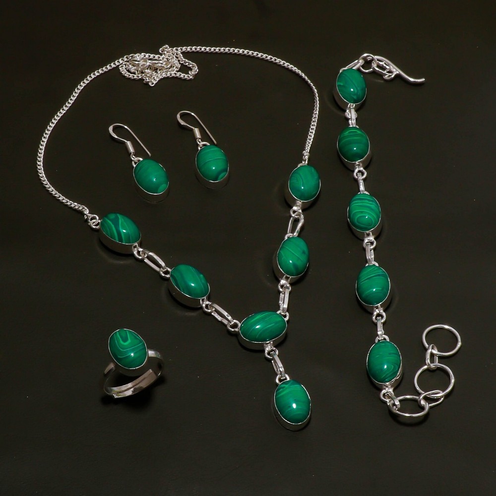 Malachite Gemstone Handmade Jewelry Set