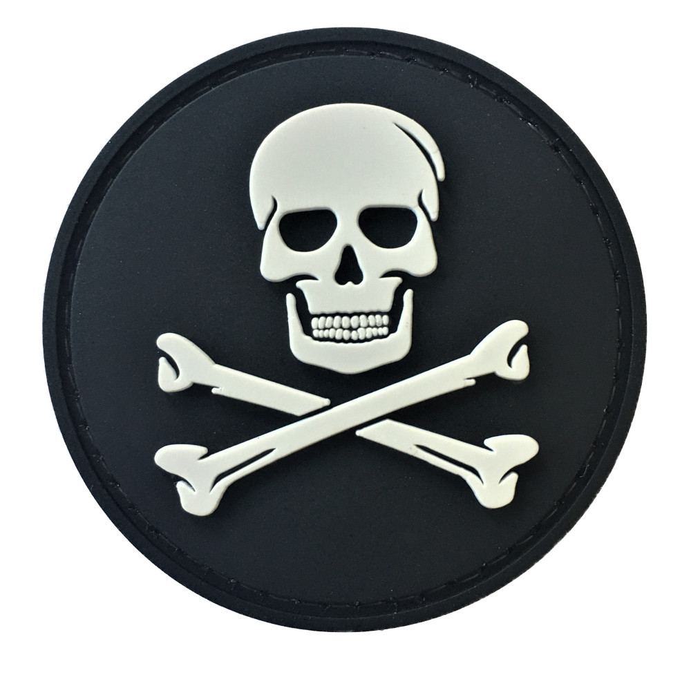 Trusty Shellback Skull & Crossbones PVC Patch (Jolly Roger Pirate Depp) 751