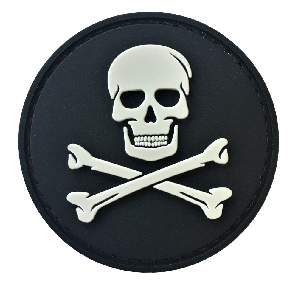 Trusty Shellback Skull & Crossbones PVC Patch (Jolly Roger Pirate Depp) 751