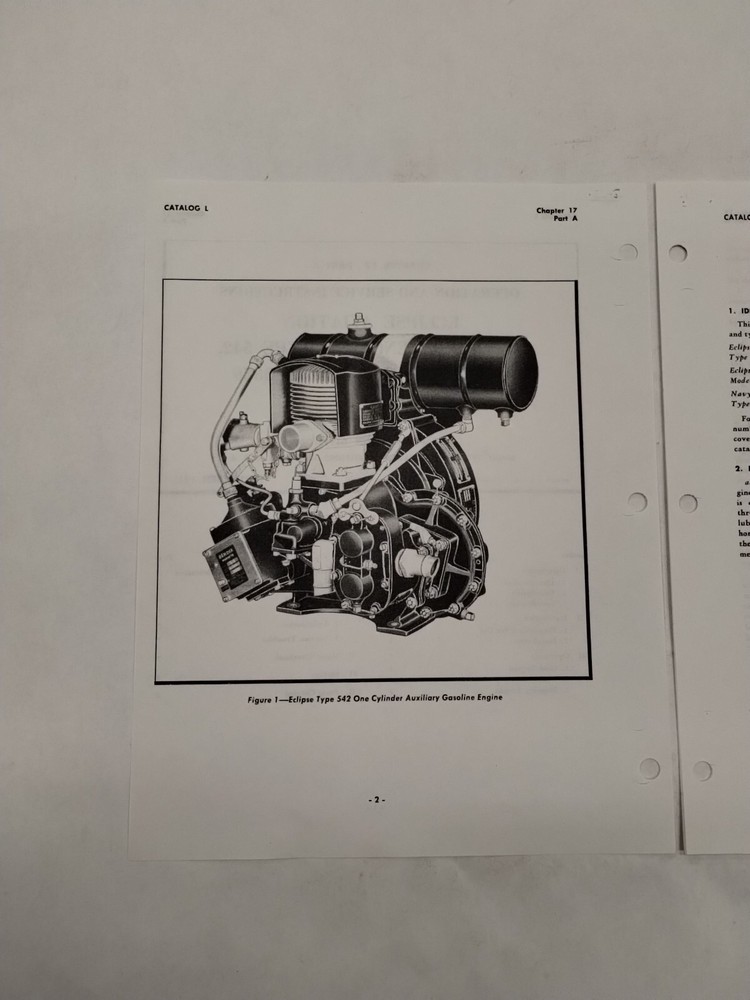 Eclipse-Pioneer Auxiliary Engines Type 542 & Models 3017 & 3359 Ops & Service