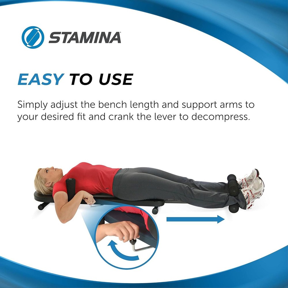 Stamina InLine Back Stretch Bench Upper and Lower Back Stretcher - No Inversi...