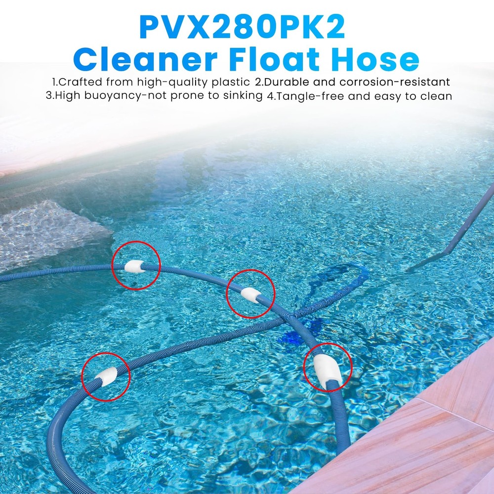 4 Pcs PVX280PK2 Pool Cleaner Hose Float Compatible with Hayward Small, White