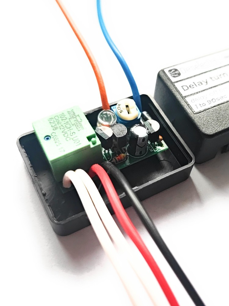 Car positive & negative activating timer switch relay 1-90s 20A delay off 12V