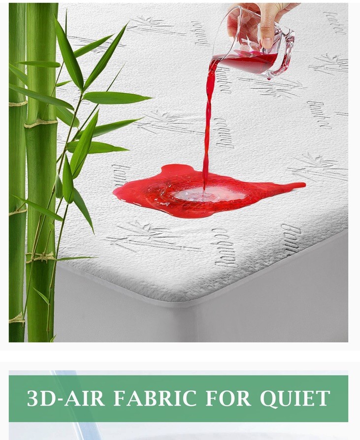 Mattress Protector Waterproof Breathable Bamboo Rayon Cooling Fitted Deep Pocket