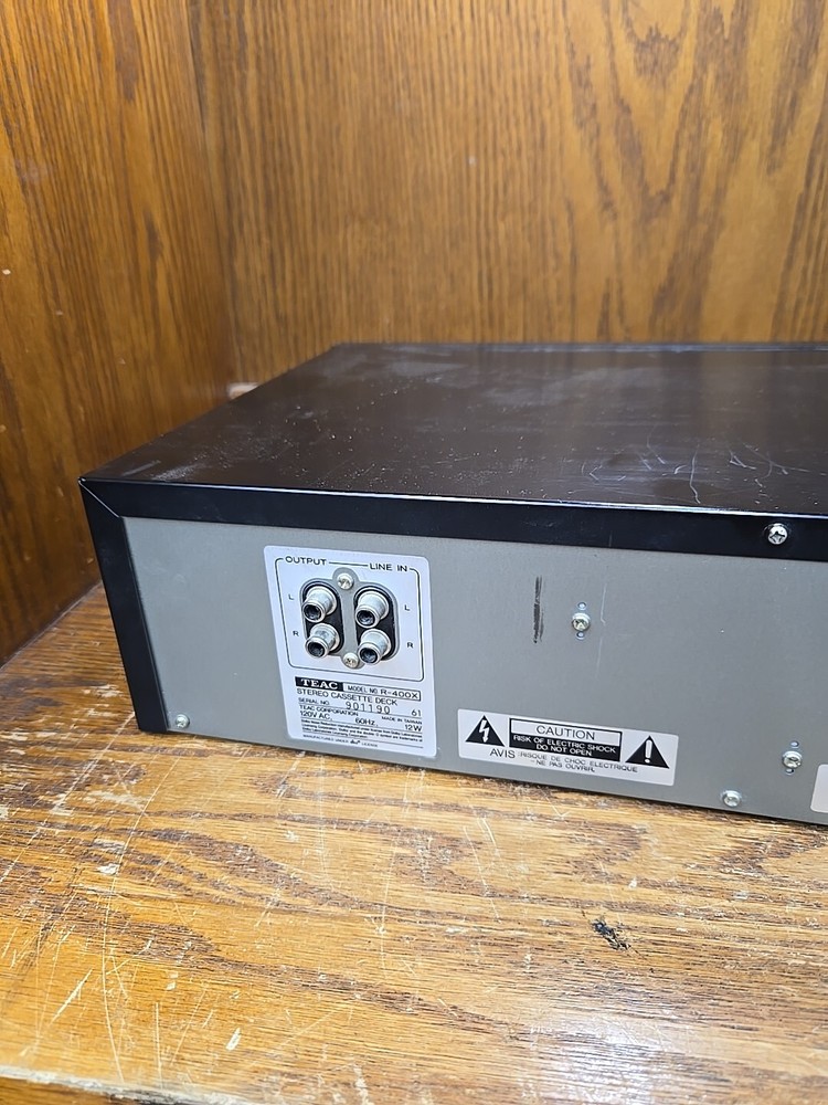 TEAC R-400X Auto Reverse Stereo Cassette Deck Black DBX Reduction System
