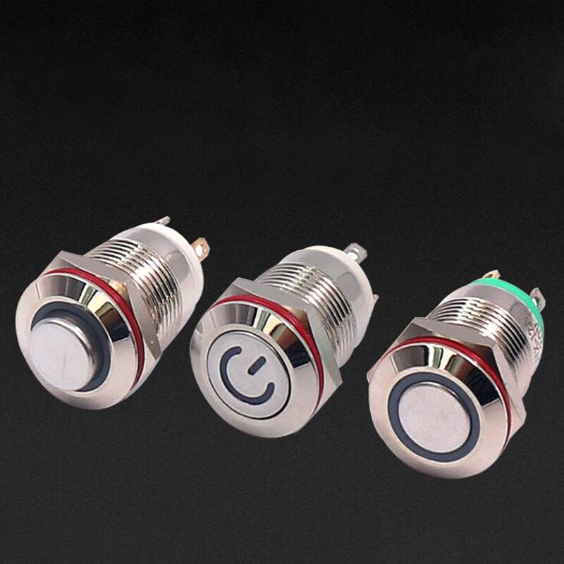 12mm Latching or Momentary Round Push ON/OFF POWER Button Switch Mulitcolour