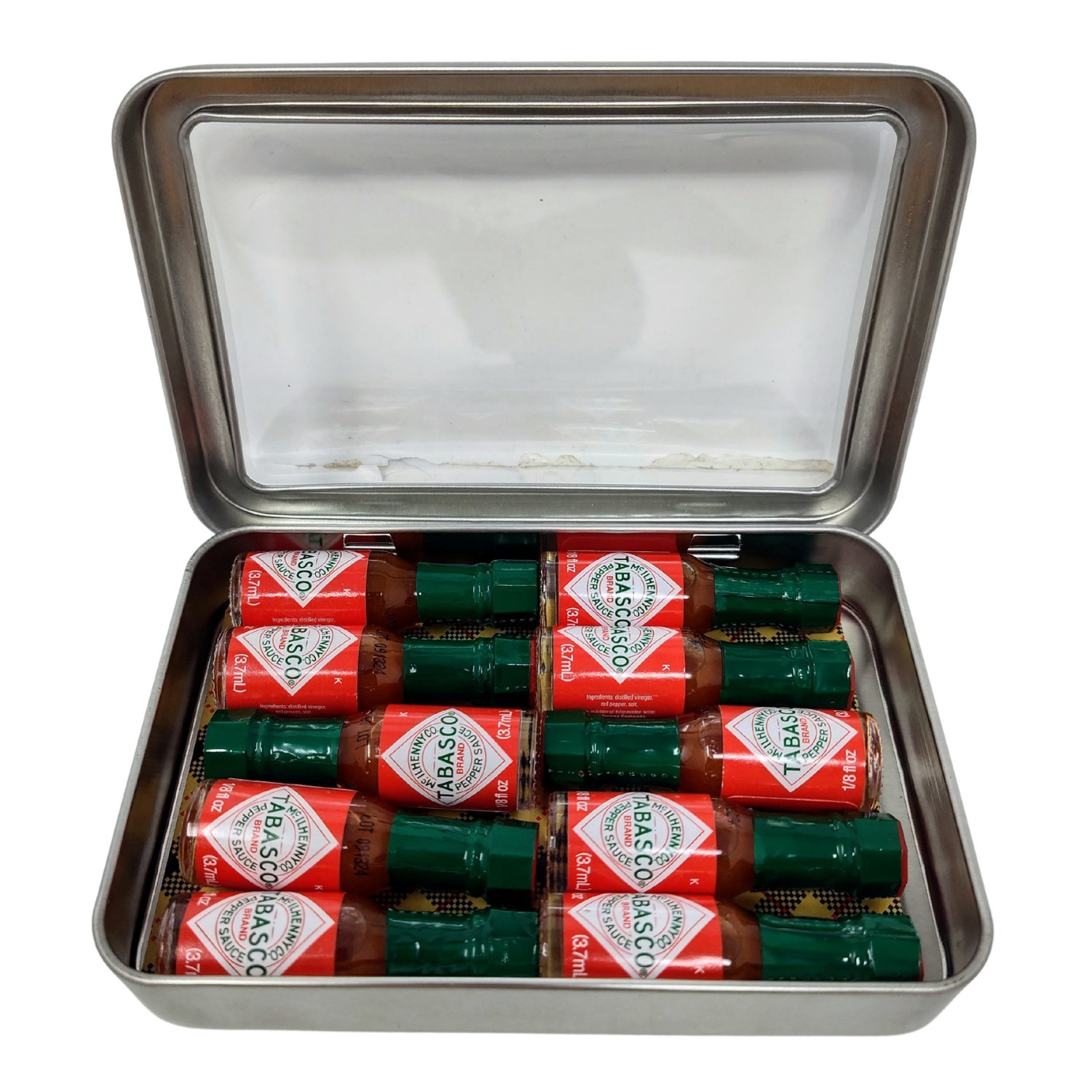 10 Tabasco Sauce Mini Bottle 1/8oz  in Gift Tin Best Gift for Spicy Lovers NEW