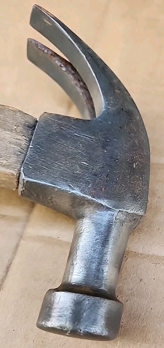 Vtg Heller USA Carpenter Claw Hammer Hickory Handle (Stamped Head)