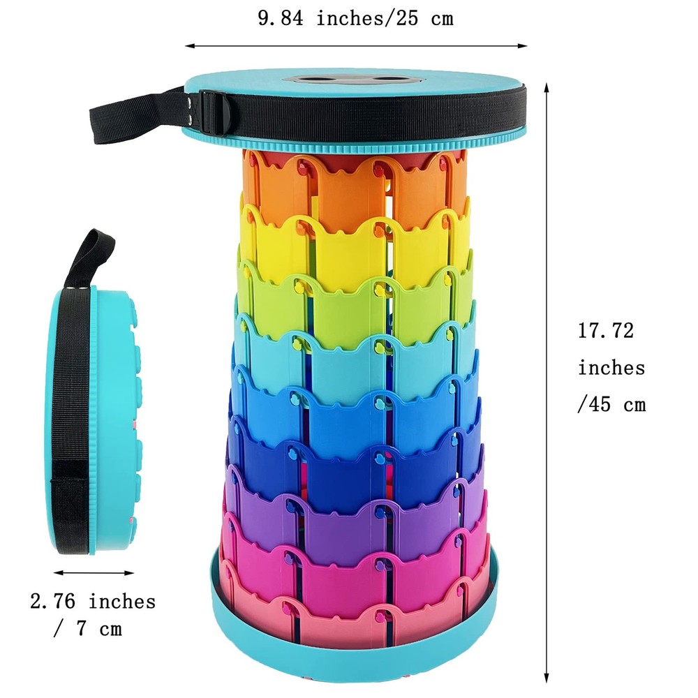 Lightweight Folding Stool Upgraded Collapsible Chair, Retractable Stool with ...