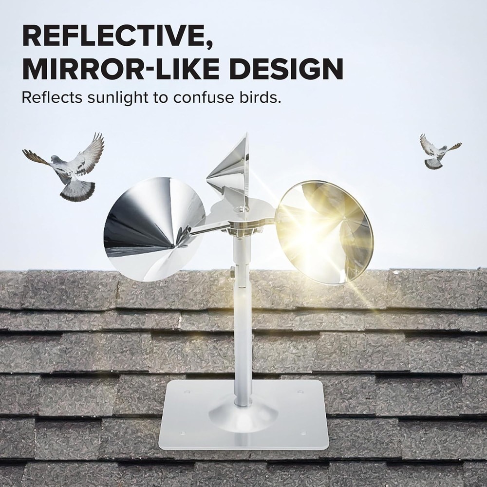 Adjustable Wind-Powered Bird Deterrent - Reflect-A-Bird for Effective Protection
