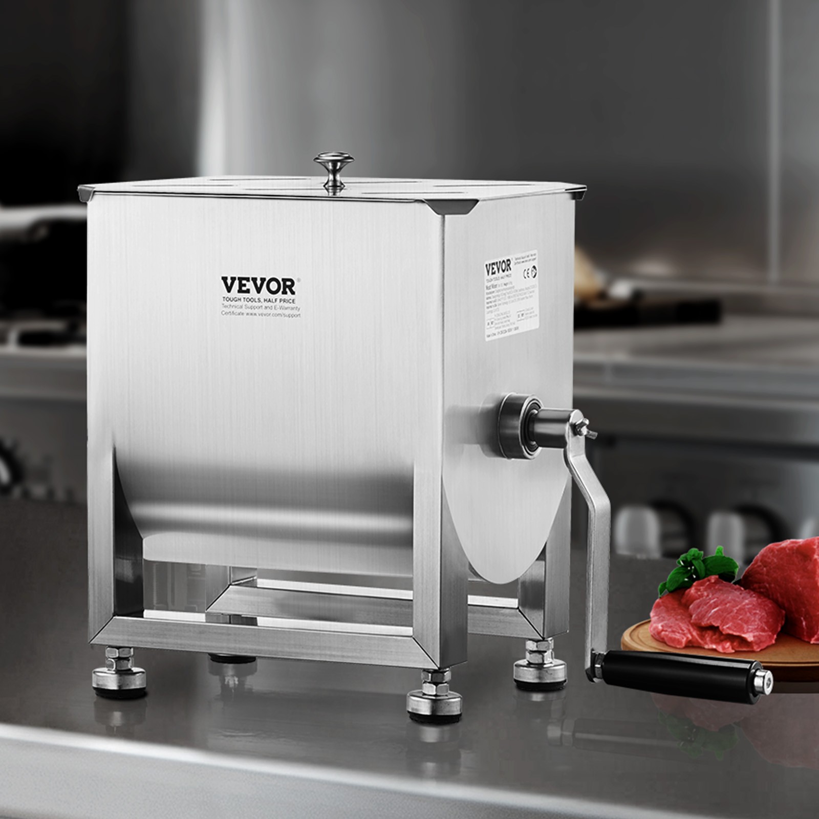 VEVOR Manual Meat Mixer Fixed Tank Mixing Max 15LB for Meat Sausage Mixer