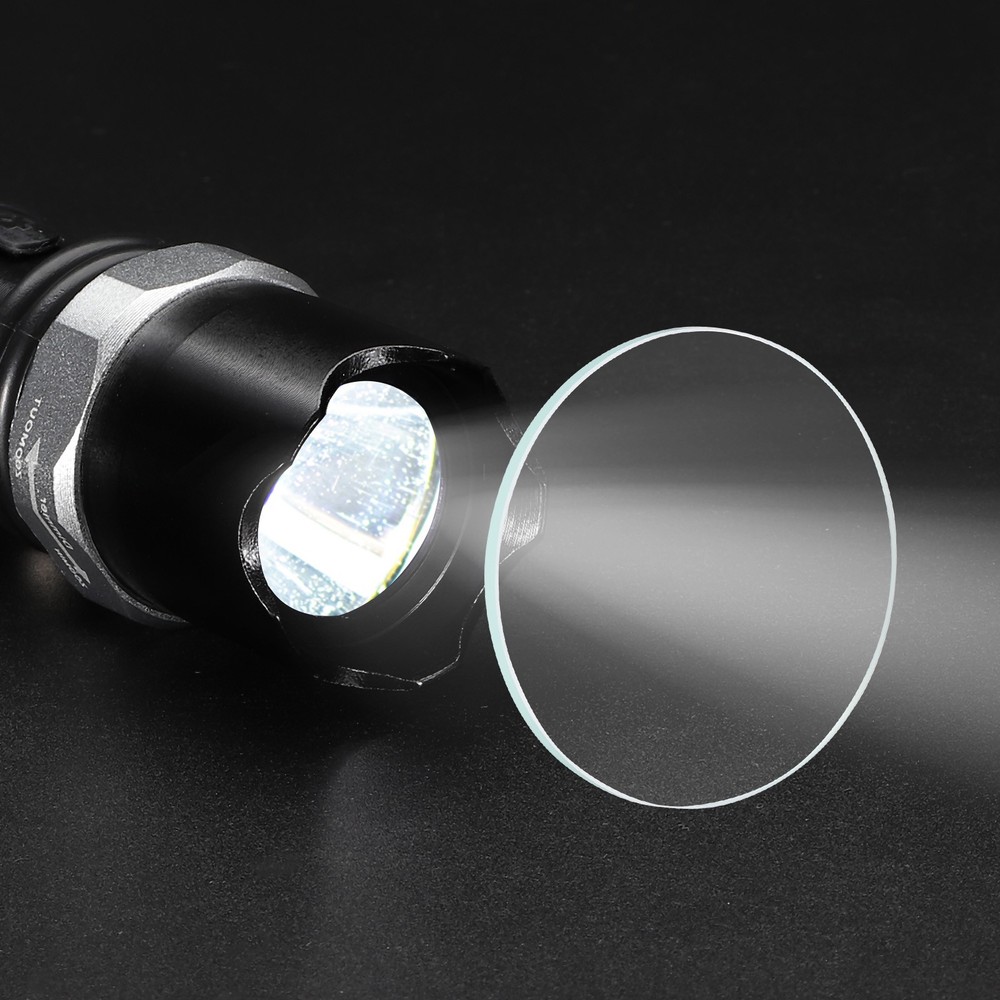 2.2" Dia LED Lens, 3 Set Flashlight Replacement Glass Lens with Ring
