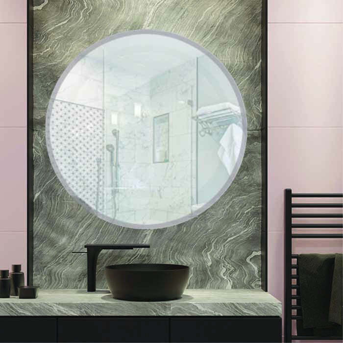 36" Round Frameless Wall Mirror, Vanity Bathroom Mirror