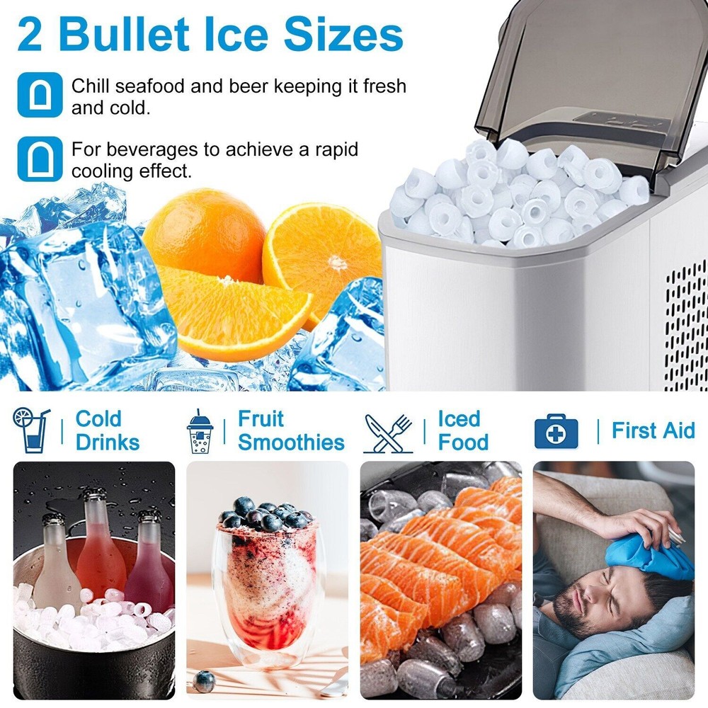Ice Maker Machine Electric Countertop Self-cleaning Summer Ice Making Machine US