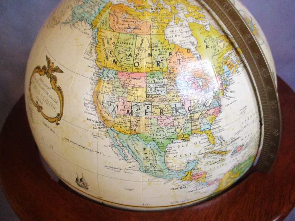 Replogle 12 Inch Diameter Table Globe World Classics Series Wooden Stand