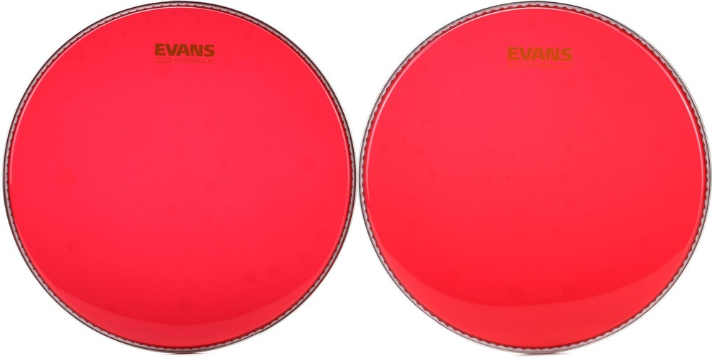 Evans Hydraulic Red Drumhead - 14 inch + Evans TT13HR Value Bundle