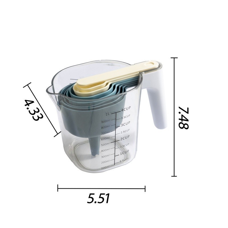 9PC Stackable Measuring Set Kitchen Tool Metric Imperial Cooking Baking New