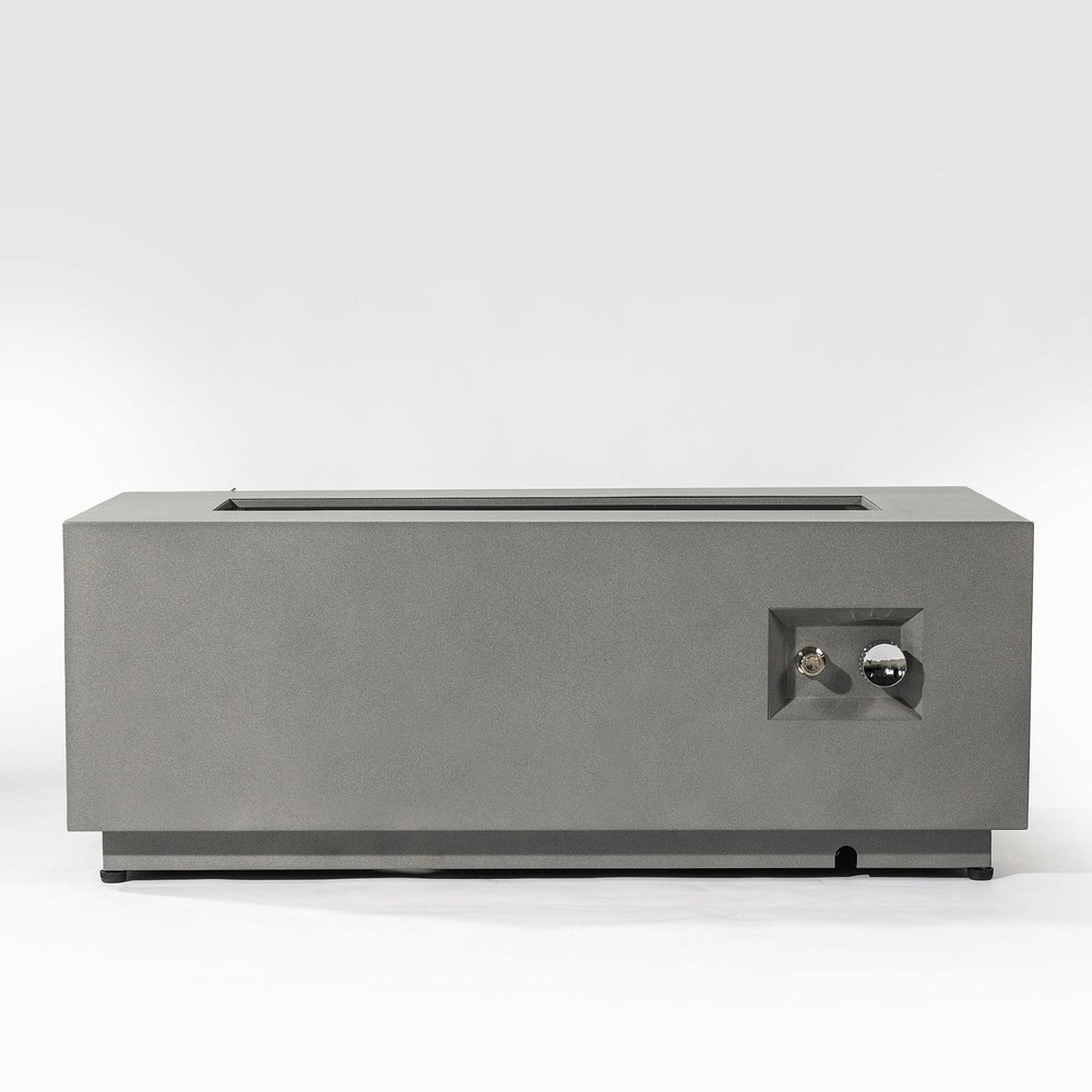 42" Propane Gas Fire Pit Table 2-Pieces, 50000 BTU Rectangular Steel Fire