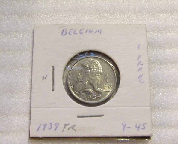 1939 Belgium 1 Franc Coin