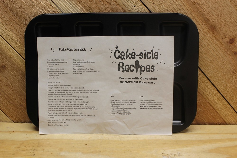 Cake - sicle pan. Make your own cake popsicles. With recipe page. Non stick.