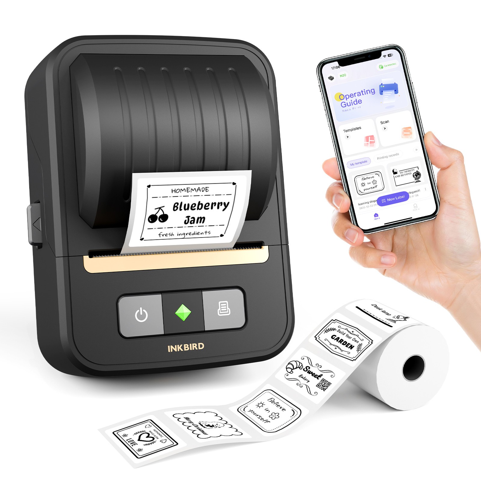 Wireless Label Maker Machine Thermal Label Printer Sticker Printer School Office