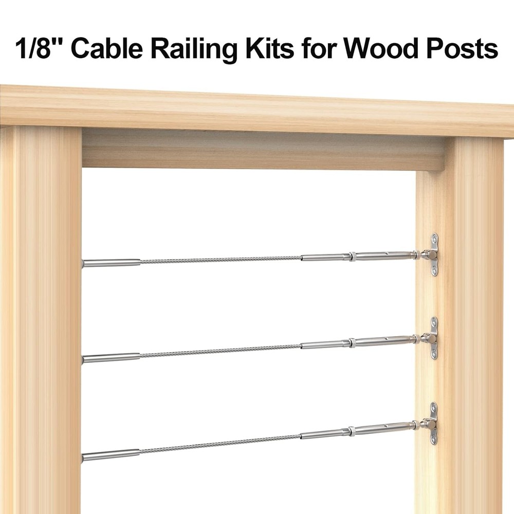 1/8"Cable Railing Kit Swage Toggle Turnbuckle Hardware Adjustable Angle 20 Pairs