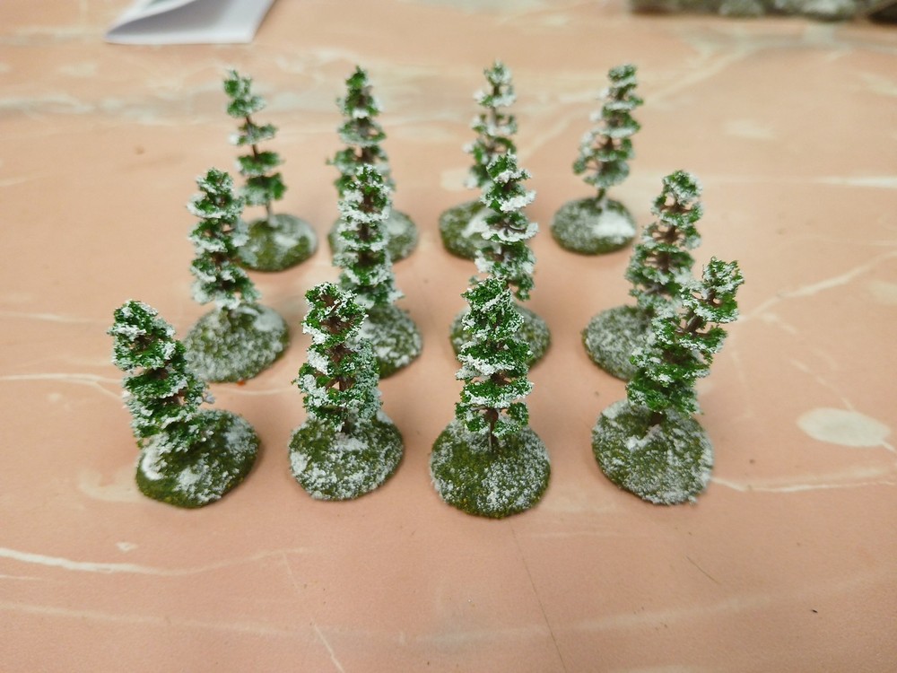 12 based Landscape Model Micro Snow Pine Trees wargaming scenery terrain 1.5"