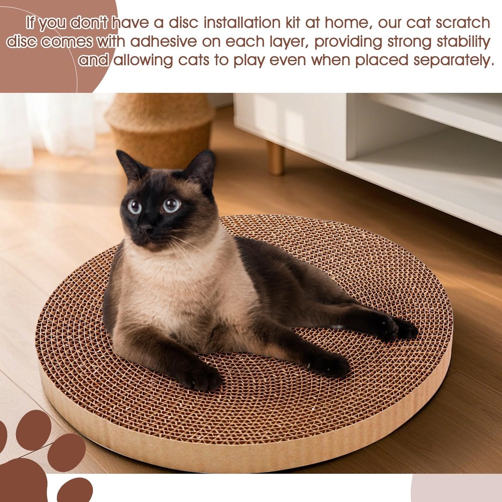 Round Cat Scratcher Replacement Pads -Circle Pad 1 Pcs, Brown