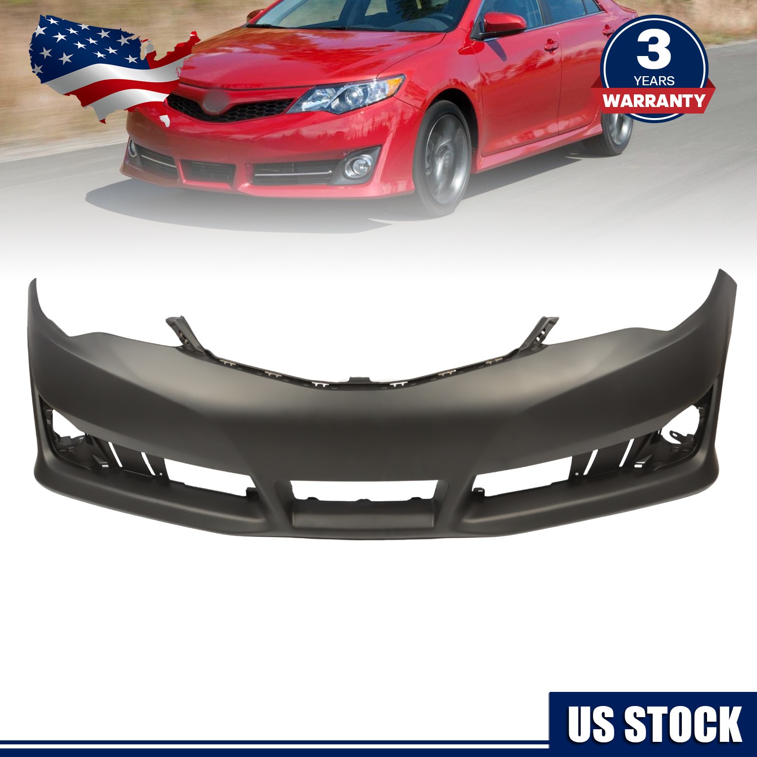 Front Primed Bumper Cover Fits For 2012-2014 Toyota Camry SE /SE Sport TO1000379