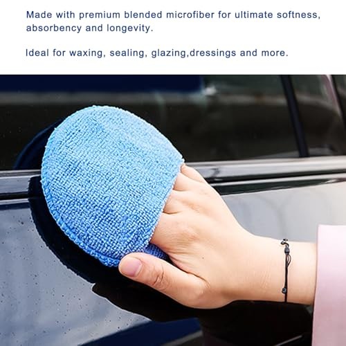 4PCS Microfiber Applicator Pads, 5 Inch Car Wax Foam Applicator with 4pcs