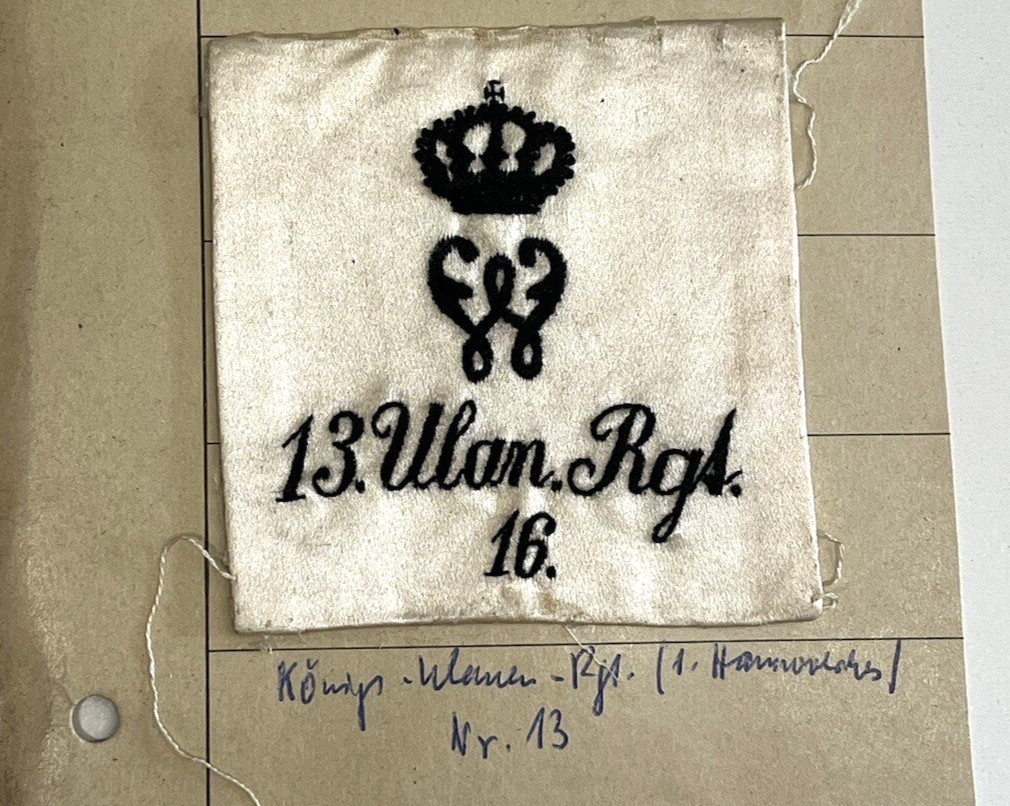 Vintage Kaiser Wilhelm Uhlan Ulan Regiment German Military Cloth Patch Prussia
