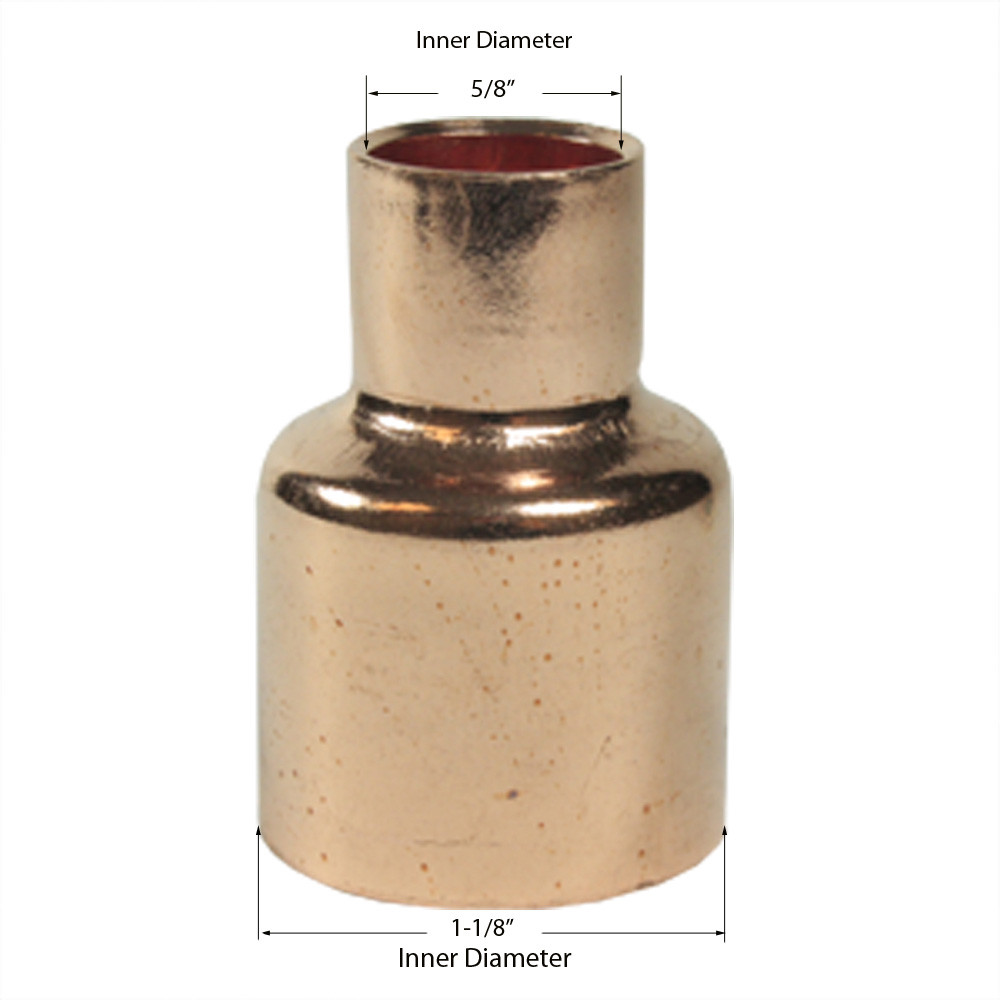 Libra Supply 1'' x 1/2'' inch Copper Pressure Coupling Bell Reducer CxC, 5pcs