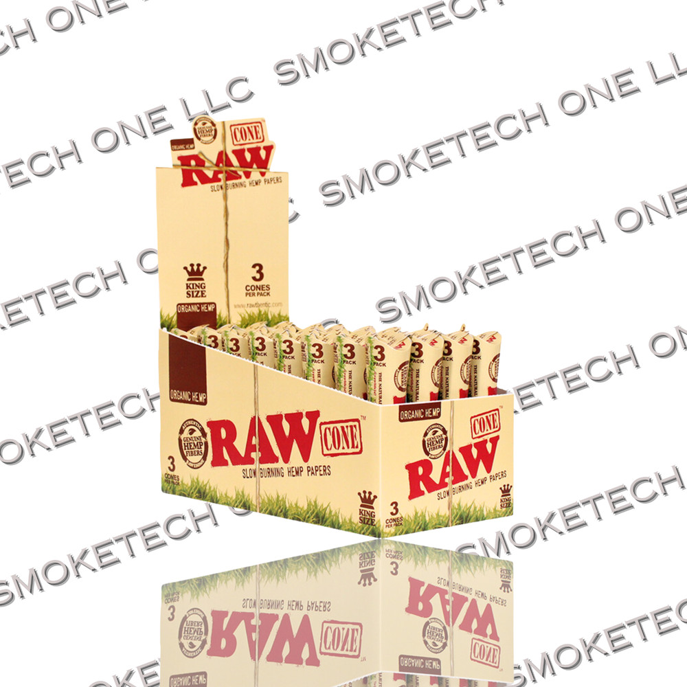 RAW Organic Cones (3 CT)-32pks per display