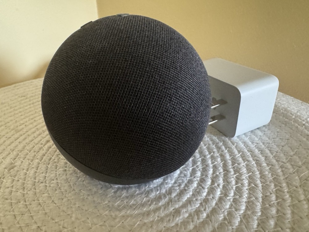 Amazon Echo Dot 4th Gen Alexa Smart Speaker Charcoal w/ Adapter Tested