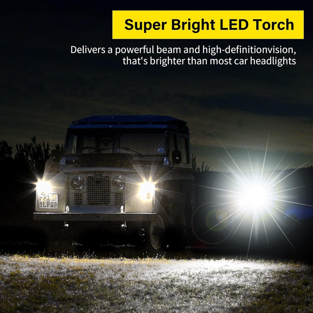 XURLEQ Flashlight Rechargeable Flashlights 3 Modes P70, Black