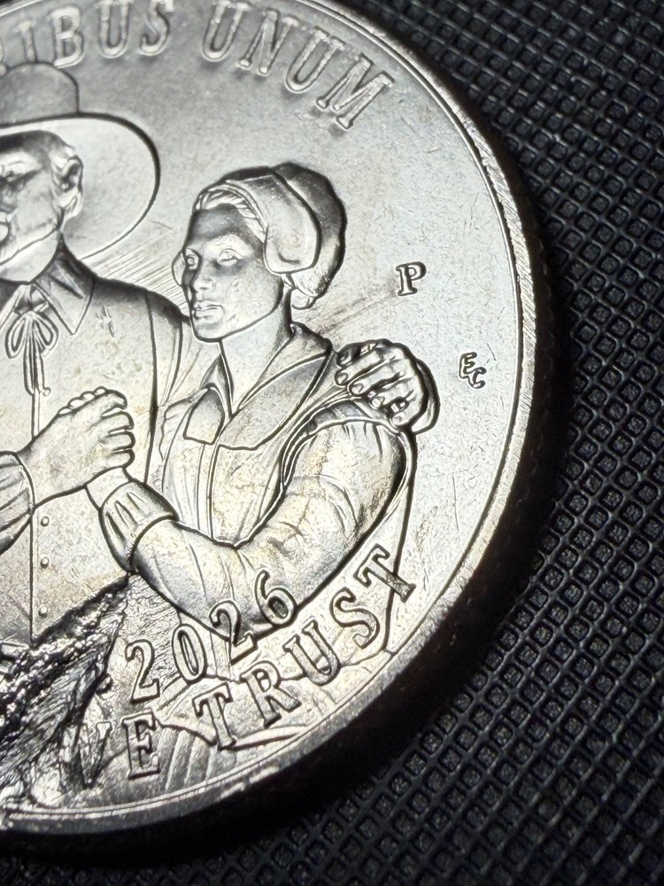 2026 P Mayflower Compact Quarter with a Struck-Through and Feeder Finger Errors