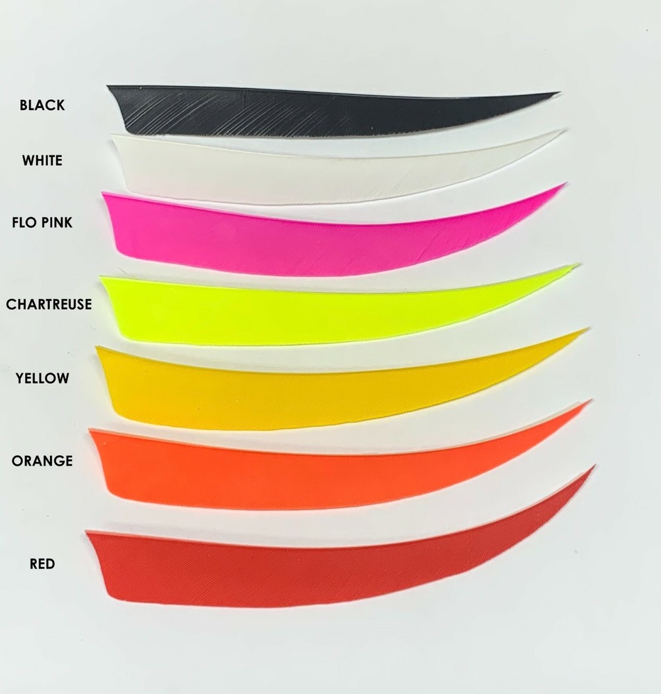 Trueflight 4" Shield Cut LW or RW Feathers - 1 Dozen