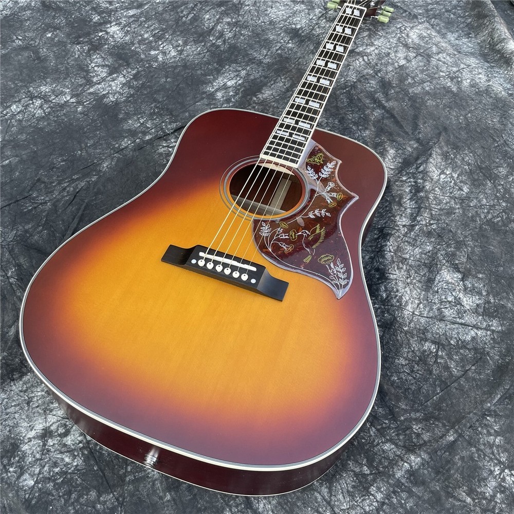 Handmade 41 Inch Matte Sunburst Solid Spruce Top Acoustic Guitar