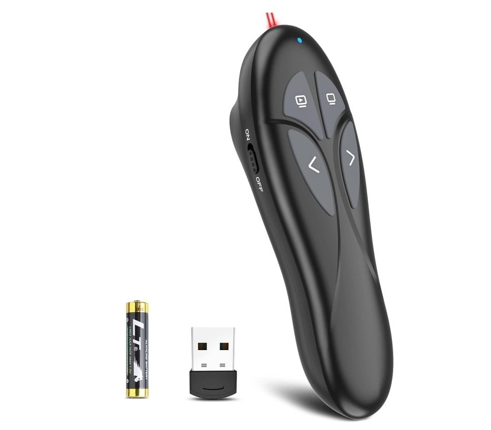 Wireless Presenter Remote USB PowerPoint Clicker with Red Laser Pointer